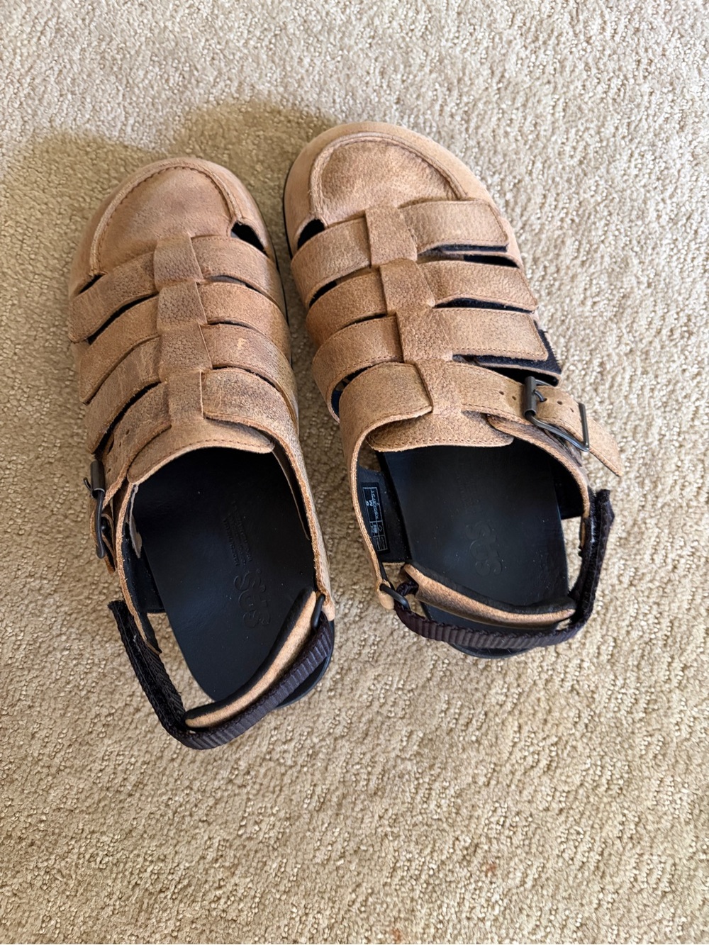 SAS Men's Tan Suede Fisherman-Style Sandals